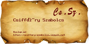 Csiffáry Szabolcs névjegykártya